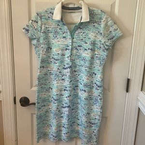 Talbots Polo Style Beach Print Dress (L)